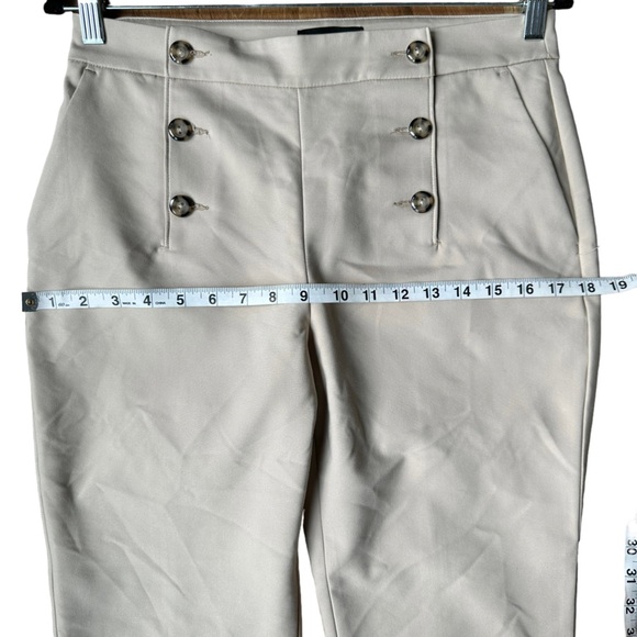 Express Womens Tan Ankle Midrise Sailor Pants Size 8S - Picture 8 of 13